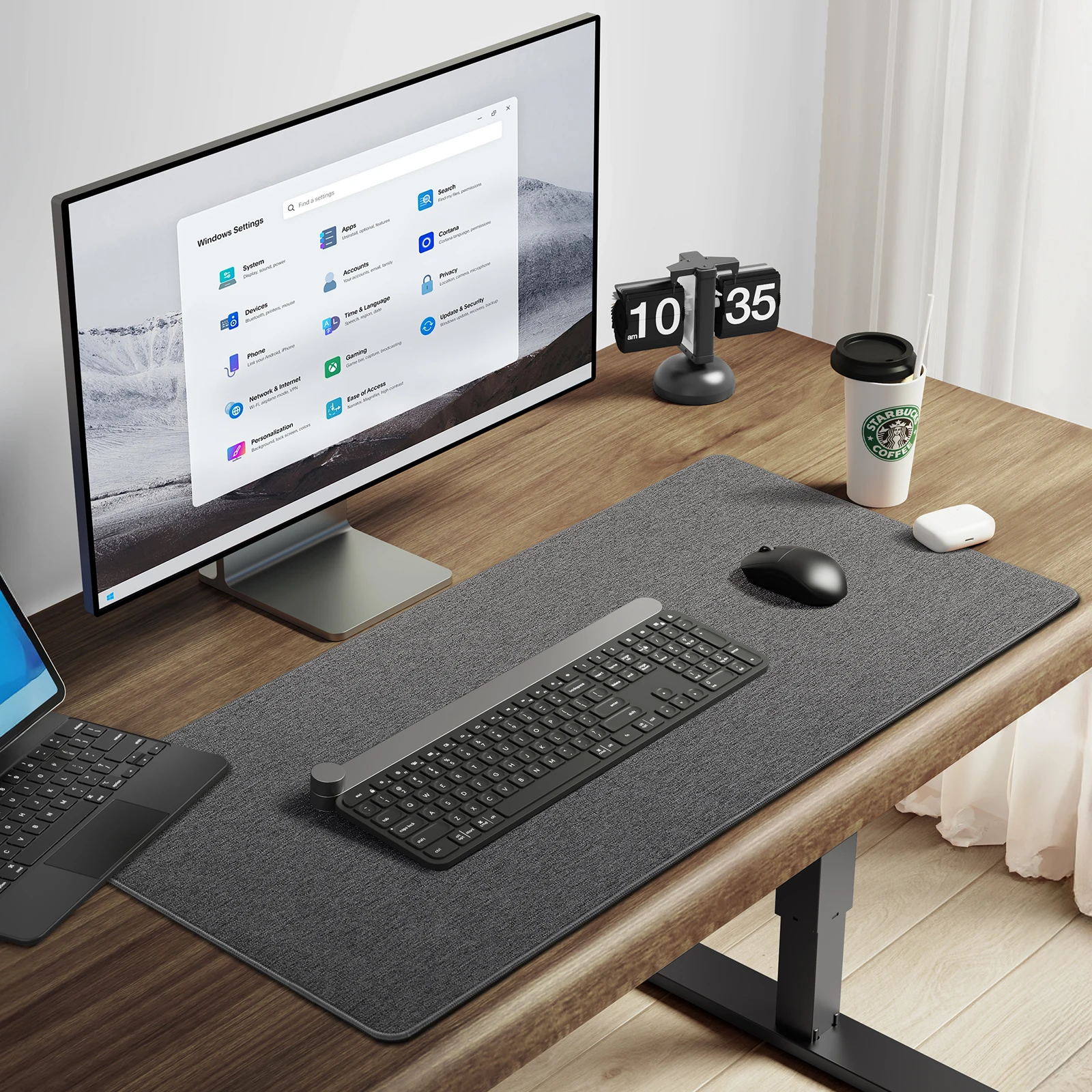 

Linen Desk Mat, Large Gaming Mouse Pad, Computer Desk Pad Keyboard Mat for Gamer Office Home