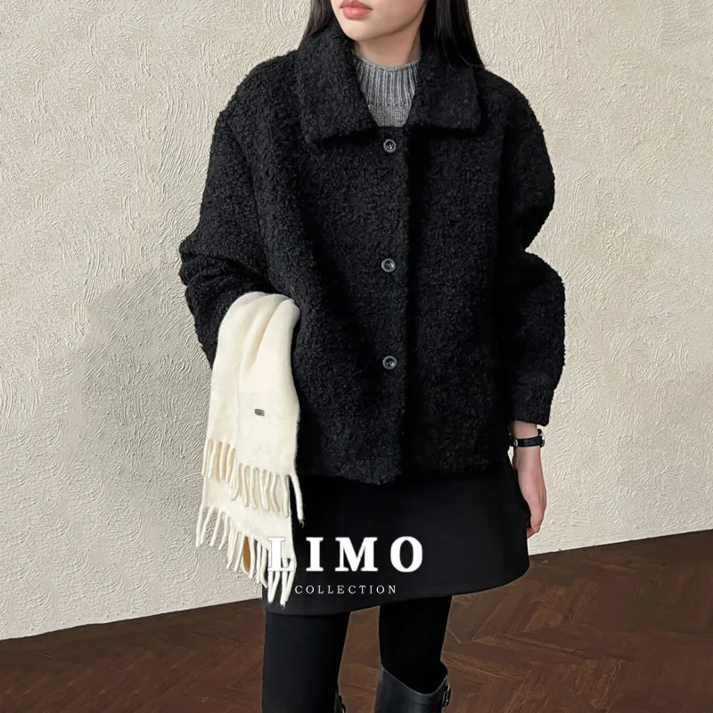 

LIMO 2025, осенне-зимняя трендовая шуба из овечьего меха, женская модная шерстяная дизайнерская верхняя одежда из полиэстера для повседневной уличной одежды