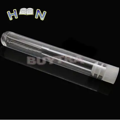 10 Pcs Clear Plastic Test Tube With Cap 12x75mm U-shaped Bottom Long Transparent Test Tube Lab Supplies