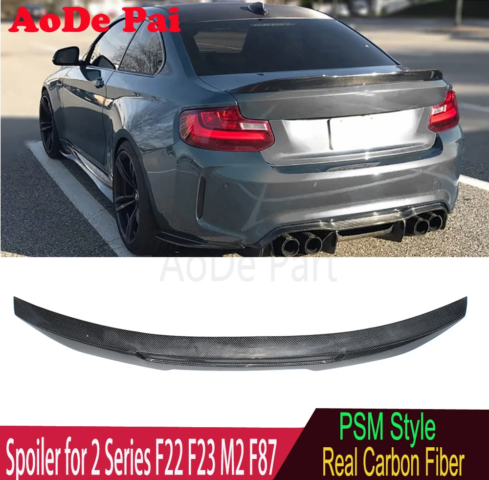 

M235i Spoiler PSM High Kick Style Real Carbon Fiber Rear Boot Trunk Spoiler for BMW 2 Series F22 F23 M2 F87 218i 220i 2014-2020