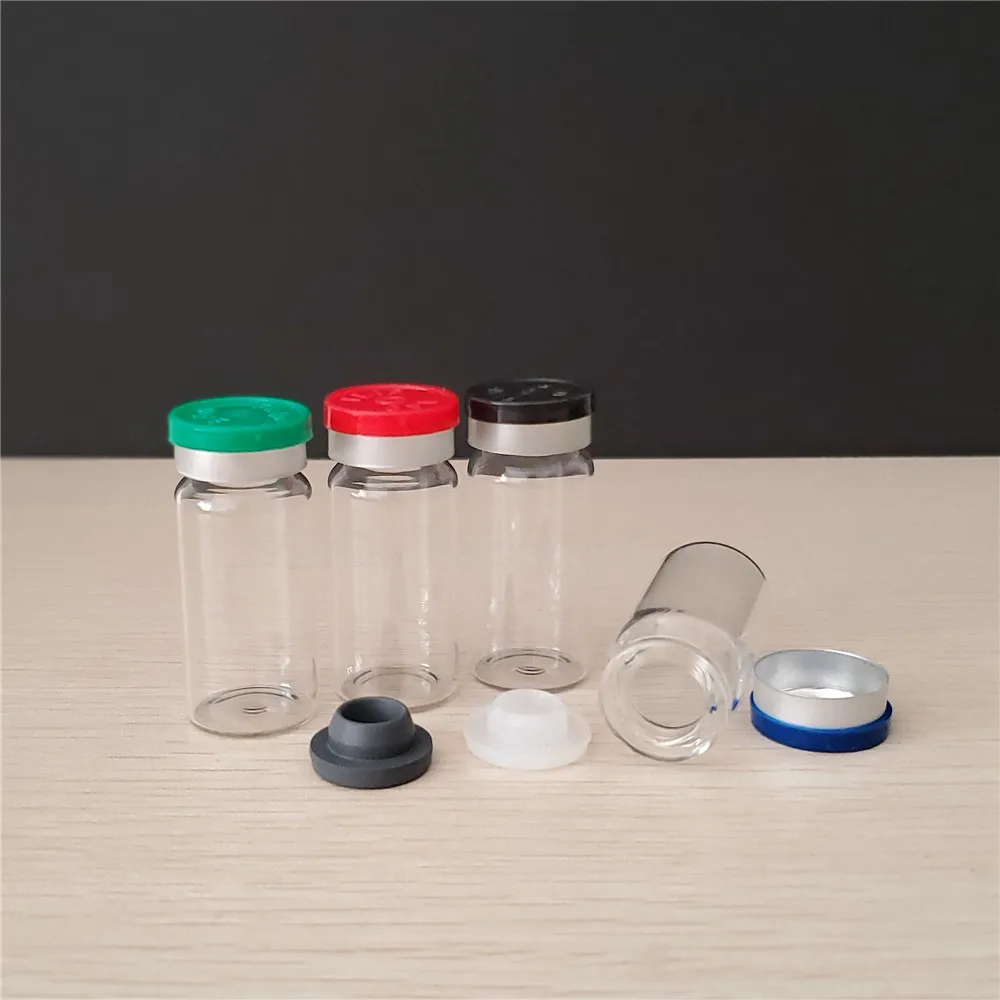 10pcs/lot 10ml Clear Injection Glass Vial With Flip Off Cap, 1/3oz Empty bottle, 10cc Glass Containers