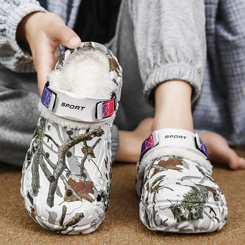 Neue Herren-Winterhausschuhe, bequeme warme Hausschuhe, abnehmbare Sommersandalen, lässige rutschfeste Plüsch-Fellhausschuhe für Herren – Detail 11