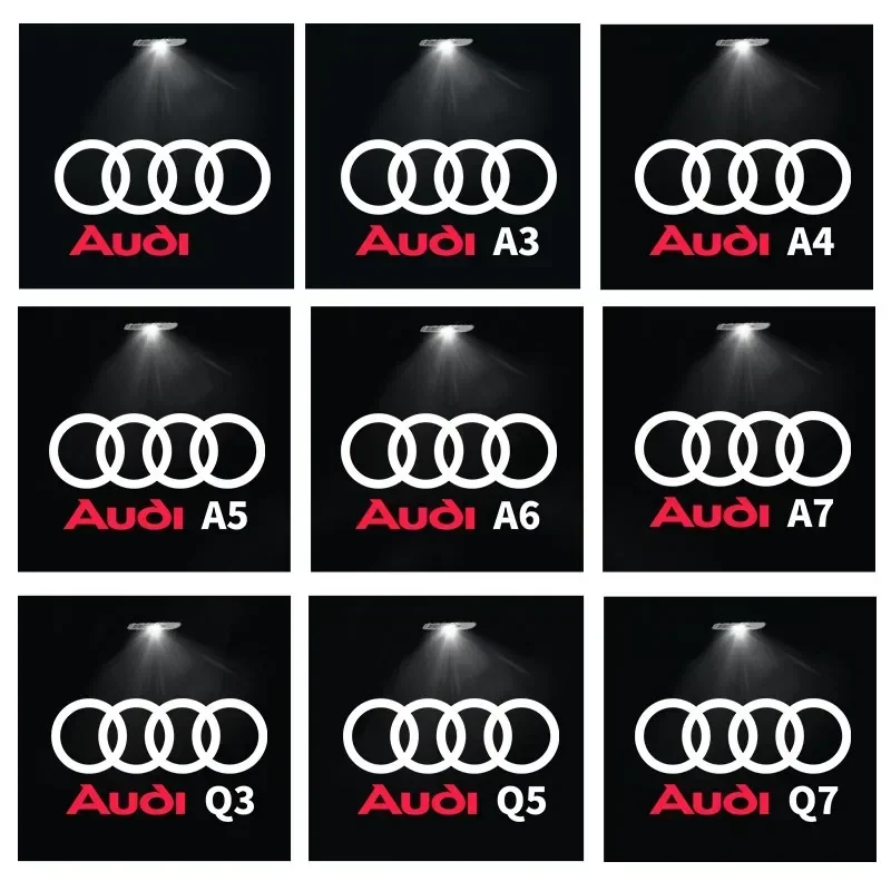2 قطعة جهاز عرض (بروجكتور) ليد مصباح شبح الظل باب السيارة ترحيب ضوء لأودي Sline A1 A3 A4 A5 A6 A7 Q3 Q5 Q7 A8 SQ5 R8 B5 B6 B8 C5 C8 8P