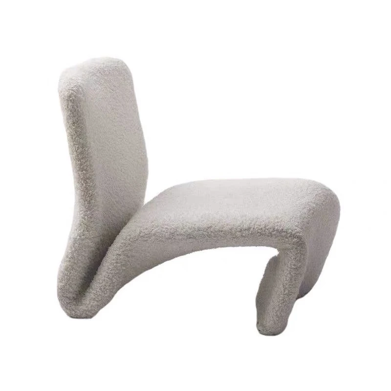 

Designer cashmere cream wind, single chair, Nordic creative living room, curved chair, love sofa chair
