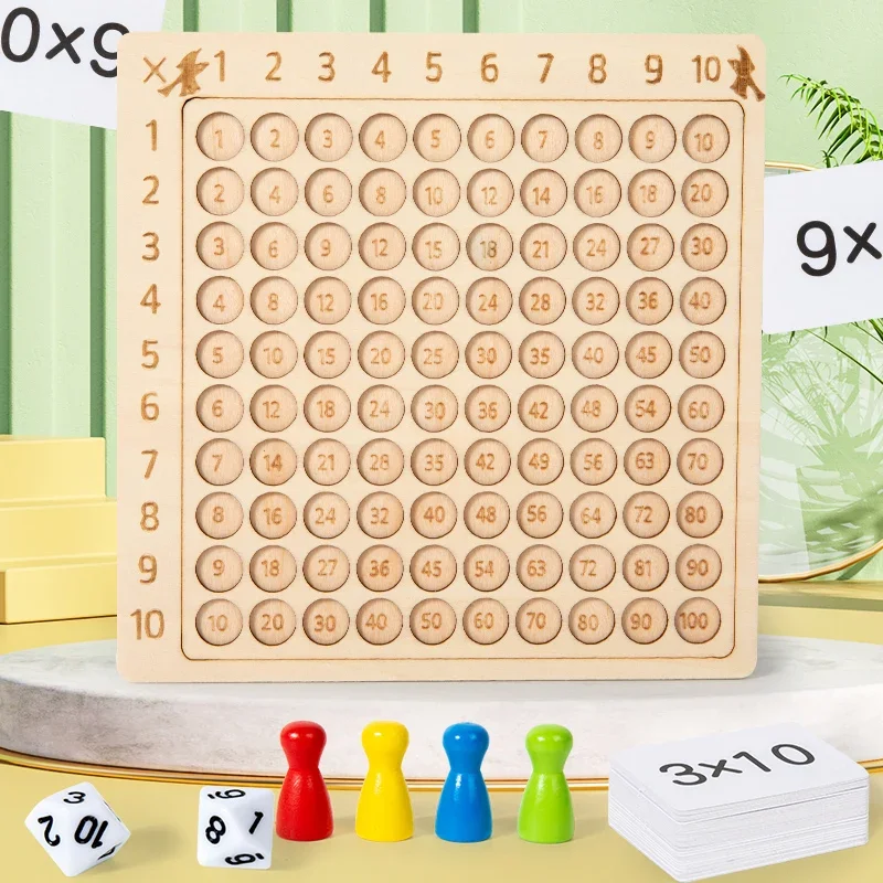 Tavola di moltiplicazione in legno 99 Giocattoli aritmetici Montessori Tabella di moltiplicazione Apprendimento della matematica Conteggio Insegnamento per bambini