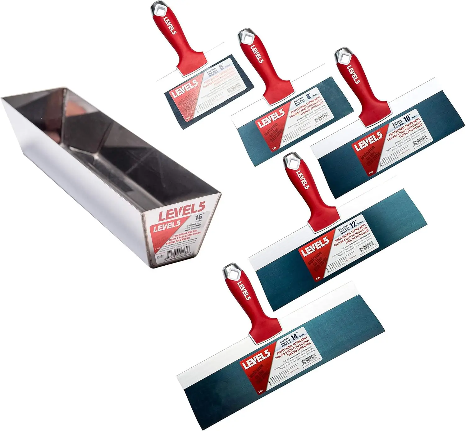 Knife Set, Blue Steel - LEVEL5 | Pro-Grade | Sheetrock Gyprock Drywall Plasterboard | 5-605