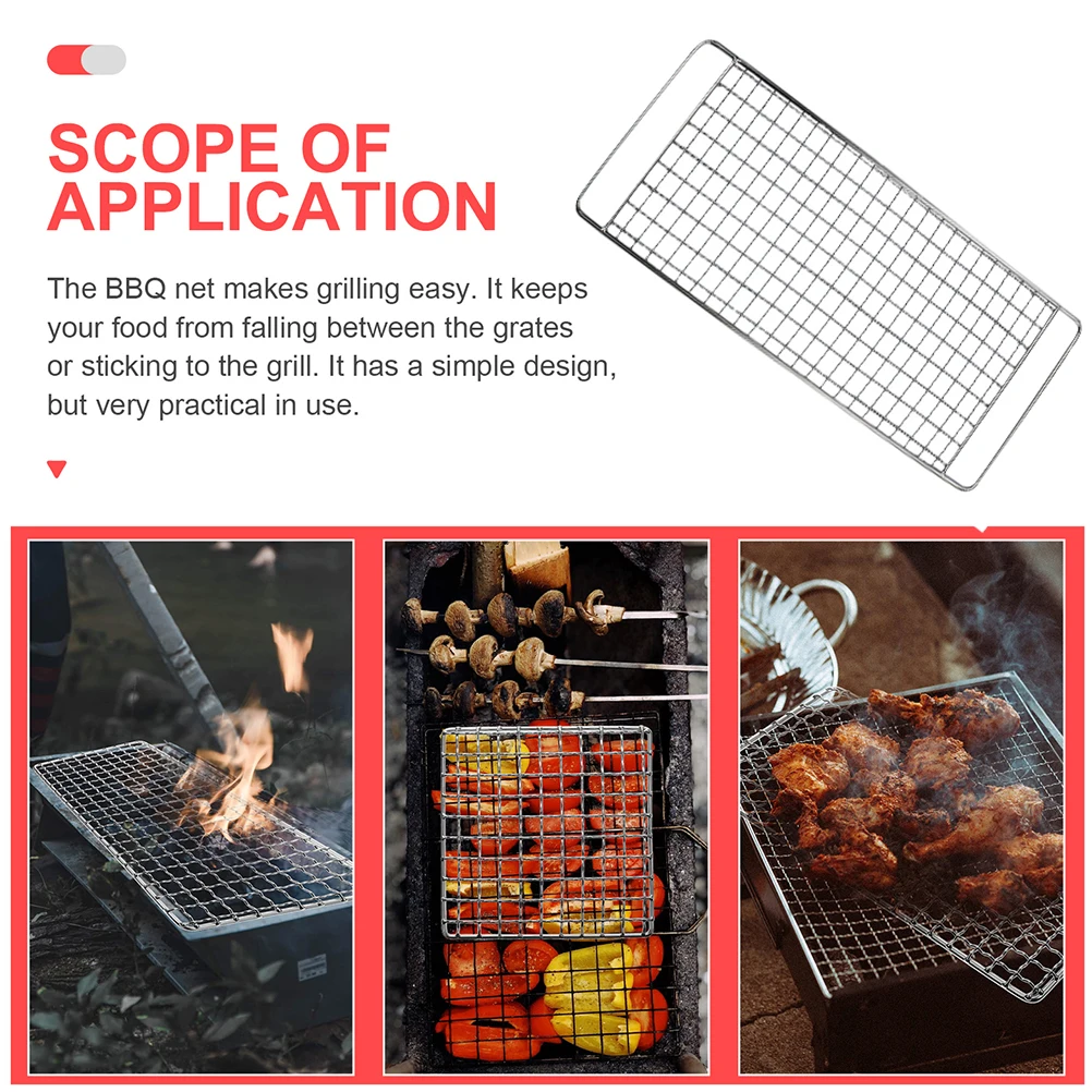 

1 Set Stainless Steel Barbecue Grill Cooking Pot Holder Outdoor Camping Bbq Rack Portable Mesh Grate For Picnic Campfire Use