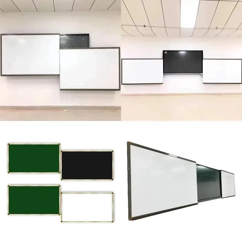 Dust-free Magnetic Multi-directional Blackboard Multimedia School Teaching Plane Push-pull Mobile Lifting Board