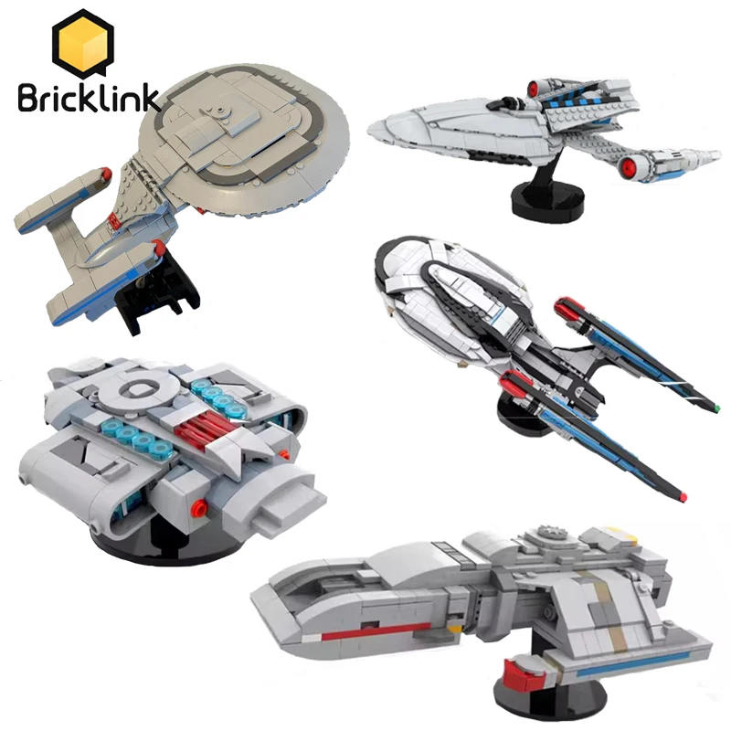 Bricklink Star Movie Spaceship Protostar Voyager Enterprise Cerritos Discovery Defiant Starship Sets Building Blocks Toys Gift