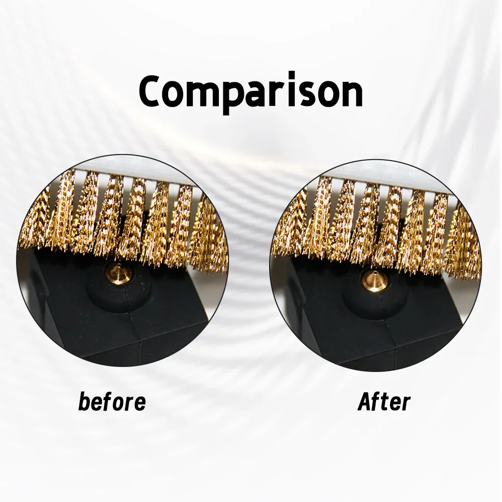 فرشاة فوهة الطابعة ثلاثية الأبعاد لأداة تنظيف Hotend فرشاة أسنان الأسلاك النحاسية منظف السرير الساخن إزالة الصدأ تنظيف أجزاء فرشاة فوهة #6