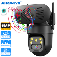 5MP Music Player Camera WIFI Bluetooth Speaker PTZ IP CCTV PTZ Outdoor Color Night Vision Auto Tracking Smart ICSee APP Cameras