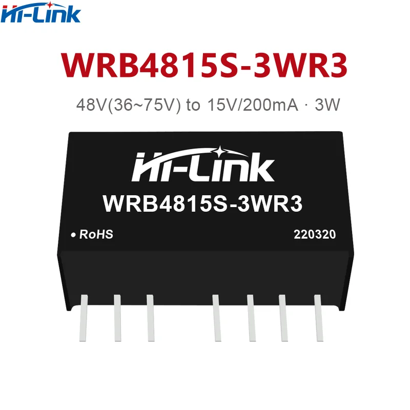 Hi-Link Hot Verkoop WRB4812S-3WR3 Nieuwe 3W 48V Naar 5/9/12/15V 250ma Step Down Dc Dc Converter Geïsoleerde Schakelende Voeding Module