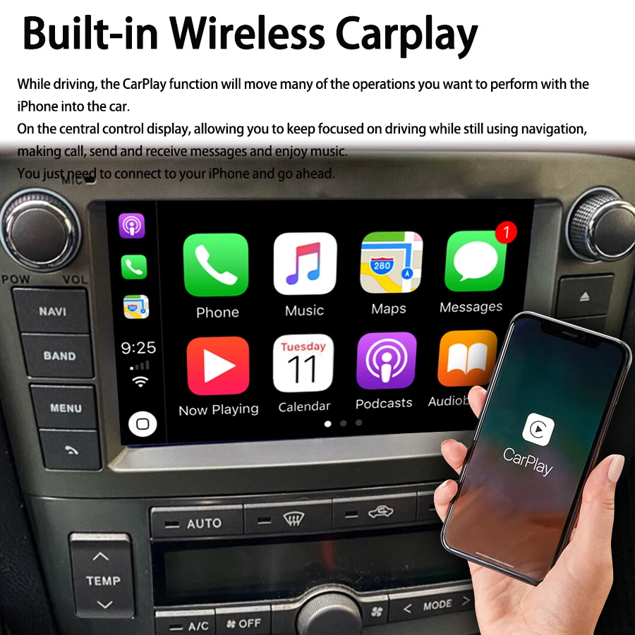 For Toyota AVENSIS 2007 2006 2005 128GB 2Din Android 13 Car Radio Stereo Screen GPS CarPlay Bluetooth Multimedia Video Player