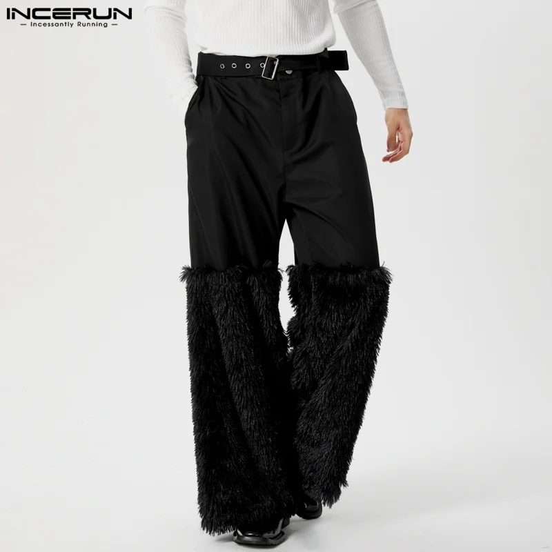 

INCERUN Men Pants Tassel Patchwork Button Joggers Casual Trousers Men Streetwear 2024 Loose Fashion Personality Long Pants S-5XL