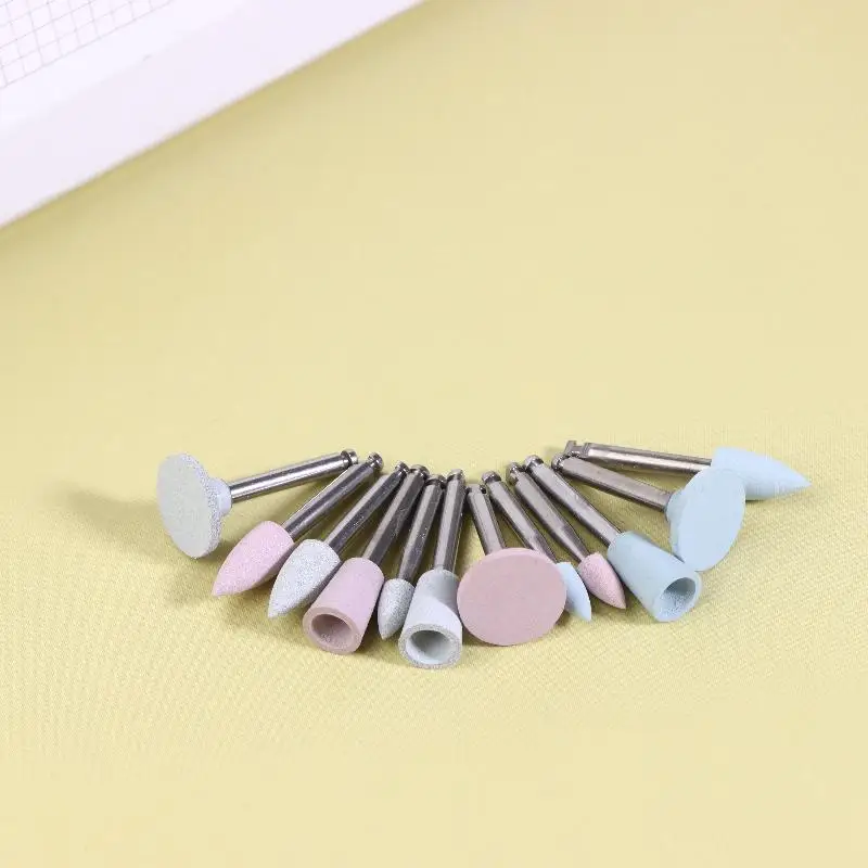 12Pcs/Box Silicone Polishing Kit, RA 2.35mm For Polishing Resin Porcelain Composites With Low-Speed Handpiece Laboratory Tool..~