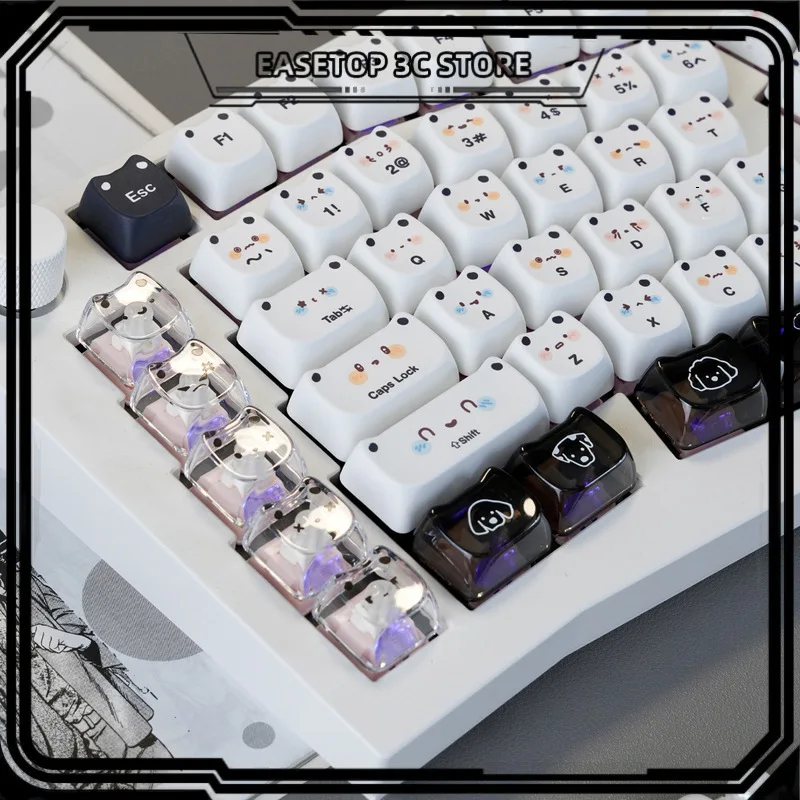 

Puppy Dudu Thermal Sublimation Pc Transparent Mao Profile Cute Touch Smooth Appearance Puppy Mechanical Keyboard Keycap 153 Keys