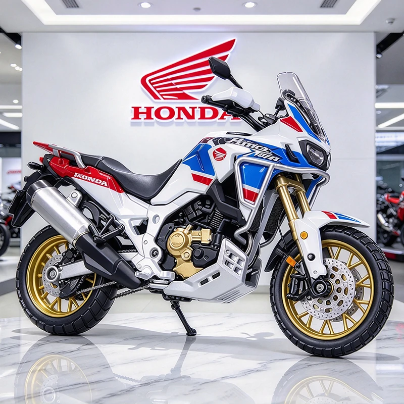Bburago 1/18 Honda Africa Twin Adventure Alloy Motorcycle Model Vehicle Collection Autobike Shork-Absorber Off Road Model