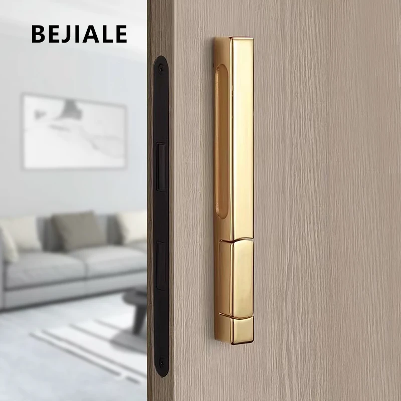 Single-Side Invisible Sizzle Lock Single-Side Lock For Interior Bedroom Background Door Secret Lock Hidden Black Door Handle