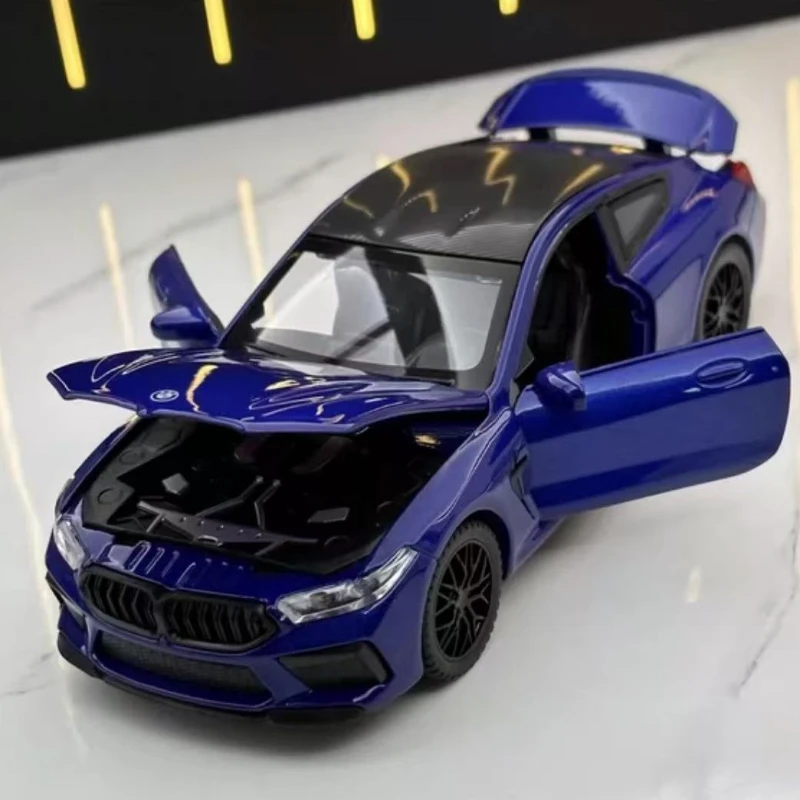 

1:32 BMW M8 Supercar из сплава, литье под давлением и игрушечный транспорт, металлическая модель игрушечного автомобиля, коллекция звуков и света, детская игрушка H23