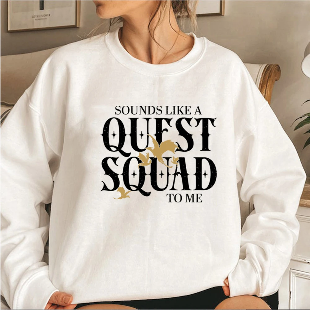 Basgiath War College Sweatshirt Fourth Wing Quest Squad Sweatshirt Men Women Sweatshirts Long Sleeve Vintage Pullover Streetwear