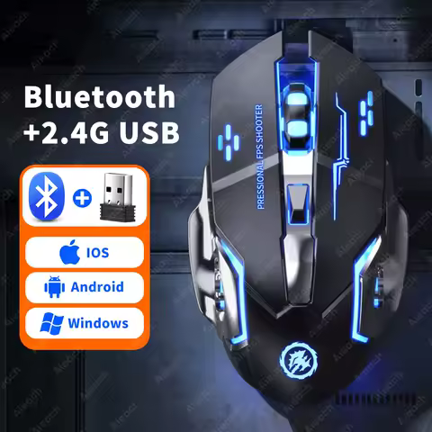 TULX Metal Electroplating Mouse, 2.4G/Bluetooth Dual-Mode 2000DPI, Rechargeable for Surface Pro/iOS/Android/PC