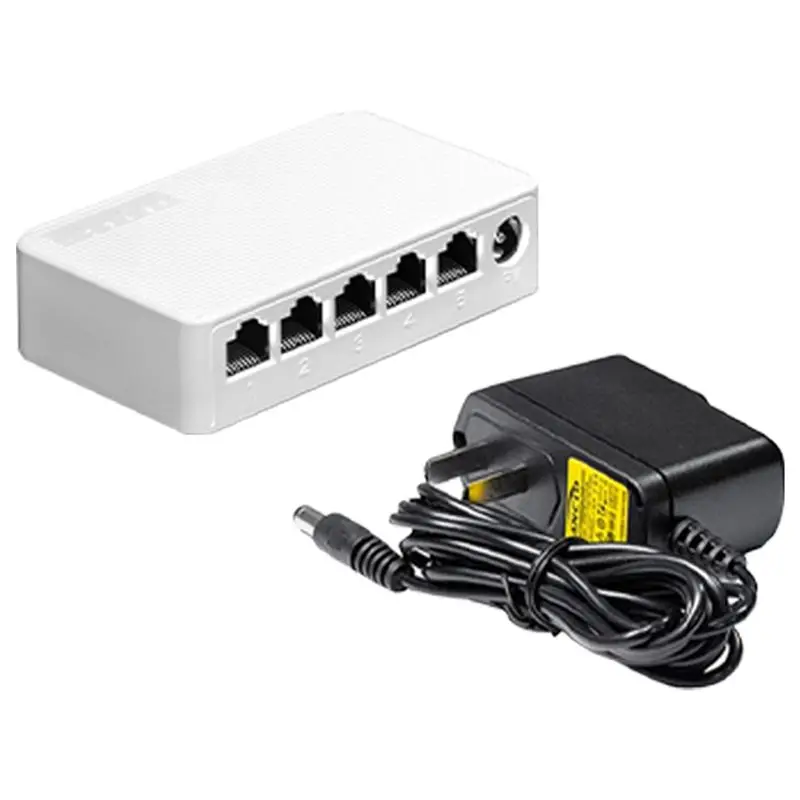 

A29F-5 Port 100Mbps Ethernet Switch Mini Switch Portable RJ45 Hub Ethernet Splitter With Power Cable