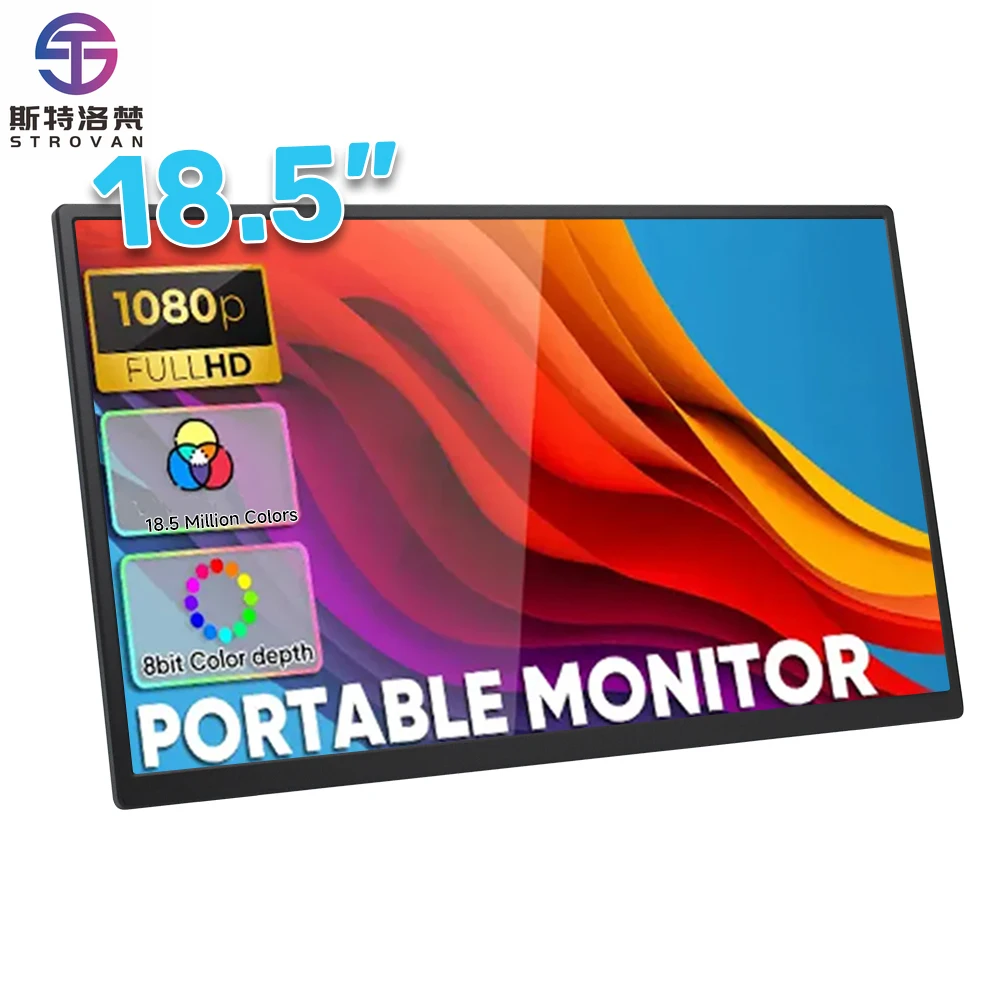 

2026 Portable Open Frame Touch TFT Widescreen Type C 18.5" Inch Gaming LCD with Bracket Support