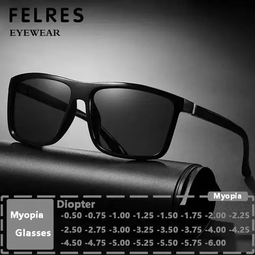 Gafas cuadradas para miopía para hombre y mujer, anteojos para miopía, para conducir, viajar, distancia, protección UV, gafas graduadas