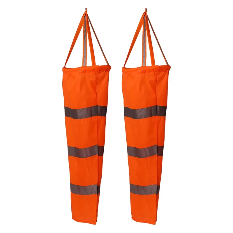 AA01-2PCS 30 Inch Windsock Wind Direction Measurement Sock Bag With Reflective Belt For Outdoors Airport Farm & Park