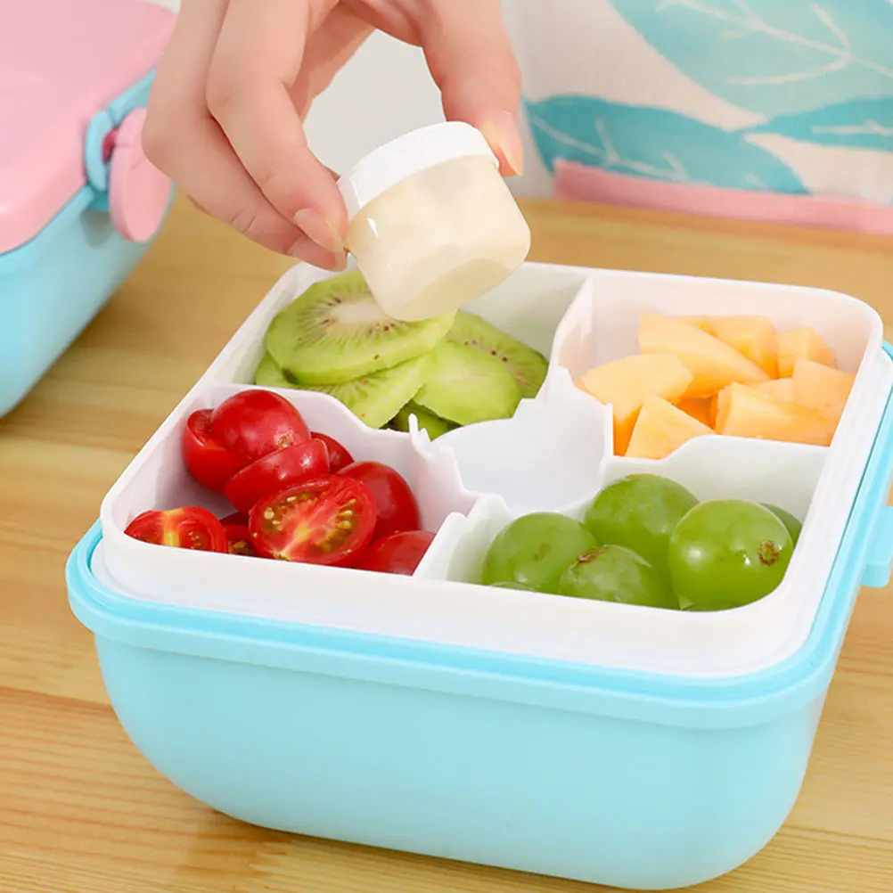 

Bento Box Lunch Container Blue Pink Practical Safe Odorless Heat Resistant Eco Friendly Material Portable