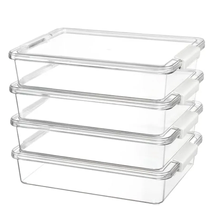 

Plastic Storage Bins with Lids, Clear Sensory Bins, Arts Crafts Organizers and Storage, Stackable Containers for Home Office an
