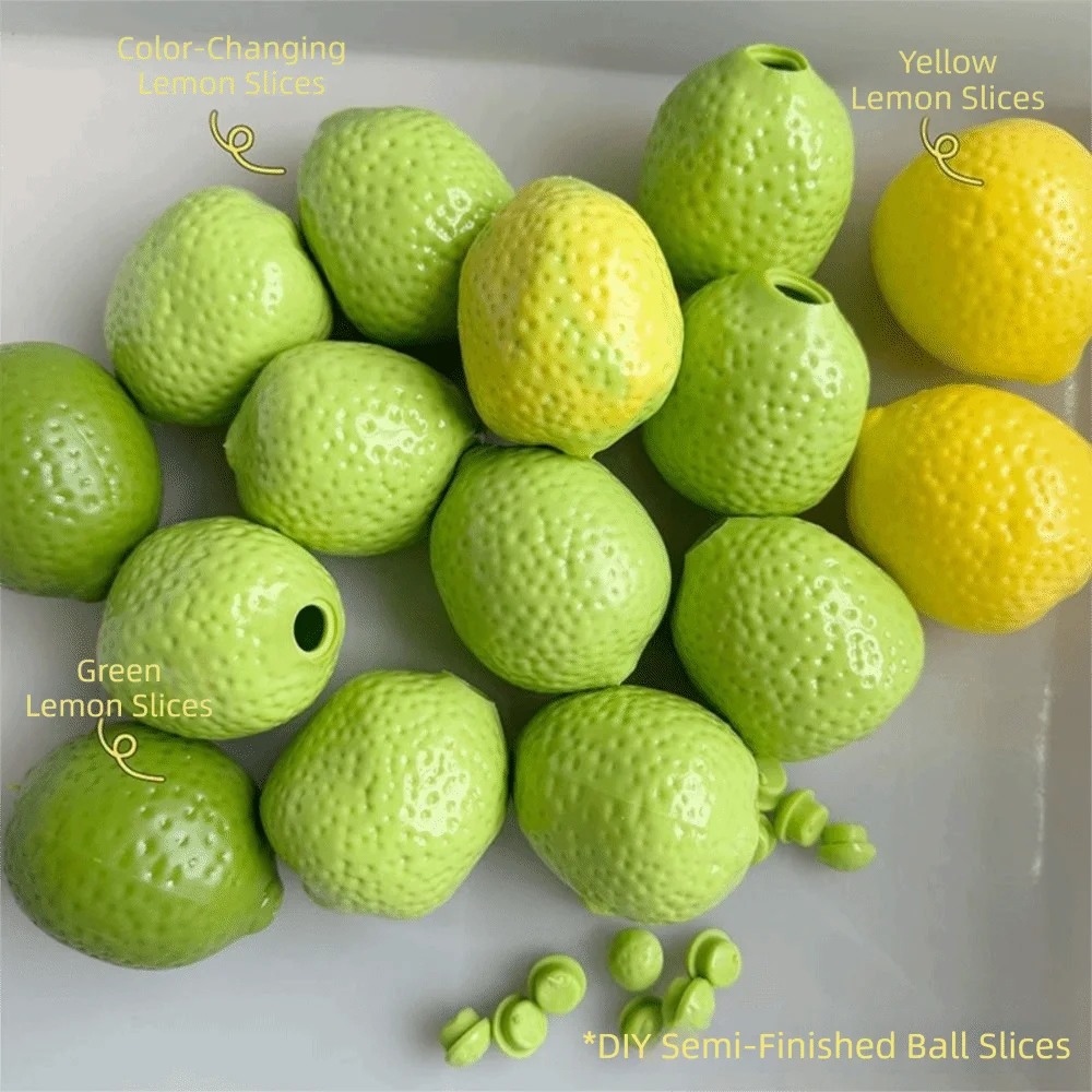 Changing-color Lemon Ball Skin Flexible Soft TPR DIY Empty Ball Skin Handmade With Lid DIY Pressure Ball Kit Children Gift