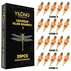 YILONG 20PCS Mixed Professional Tattoo Cartridge Needles with Membrane Safety Cartridges Disposable Tattoo Needle for Artist
