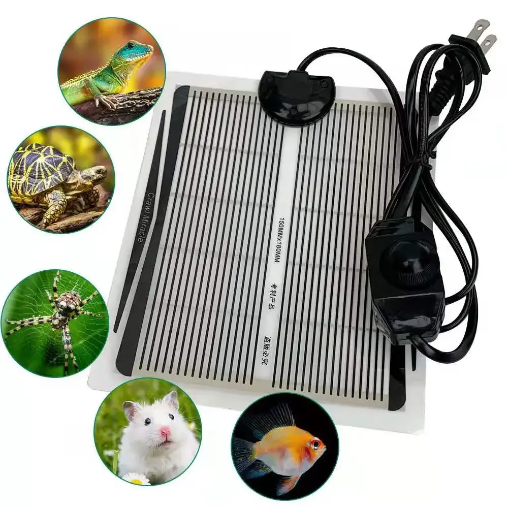 

EU/US plug 5-35W reptile heating pad with adjustable temperature controller lizard turtle snake temperature pad incubator