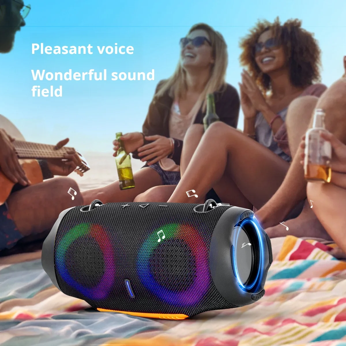 Novo xtrmm4 rgb cor luz batalha tambor alto-falante bluetooth tecido ao ar livre ultra longa resistência bluetooth alto-falante tws fm boom box