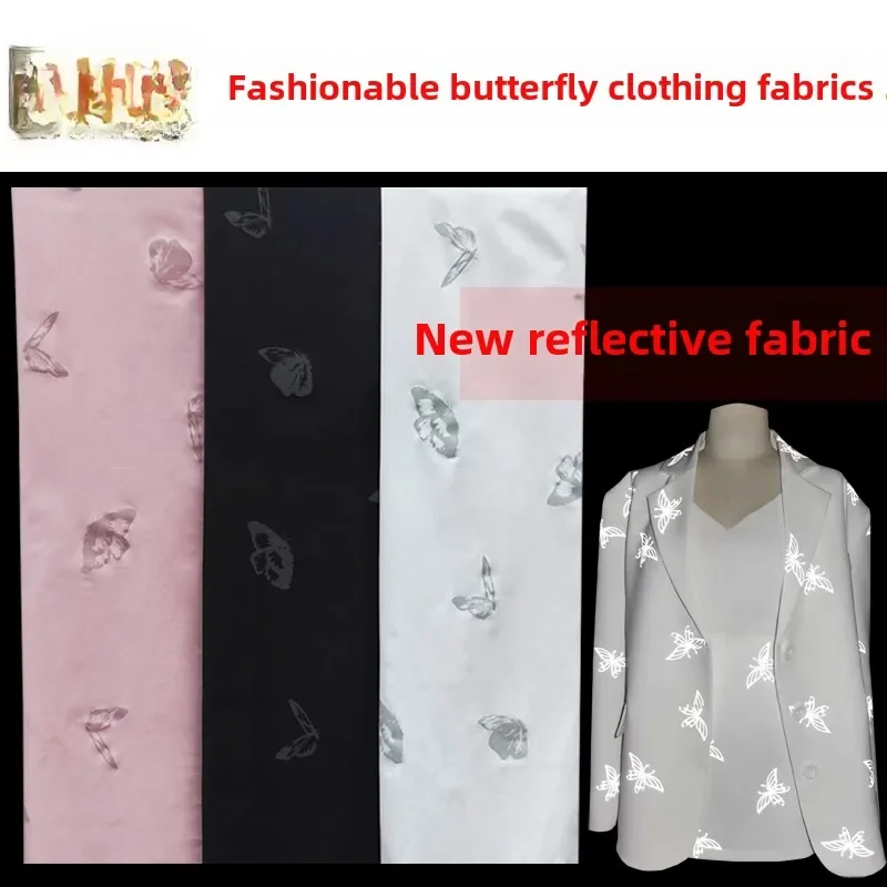 

Модная ткань с бабочками для шитья, набор «сделай сам», юбка, брюки, куртка, костюм, оригинальность, оптовая продажа, полиэстер, ткань на метр