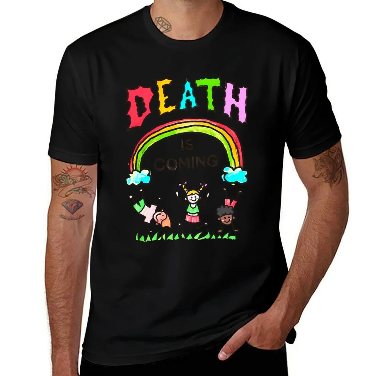 Death Is Comming T-Shirt Active Sports Short Sleeve Cotton Shirt T-Shirt