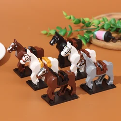 Plastic Mini Action Figures War Medieval Knight Horse Wolf Saddle Bridle Toy