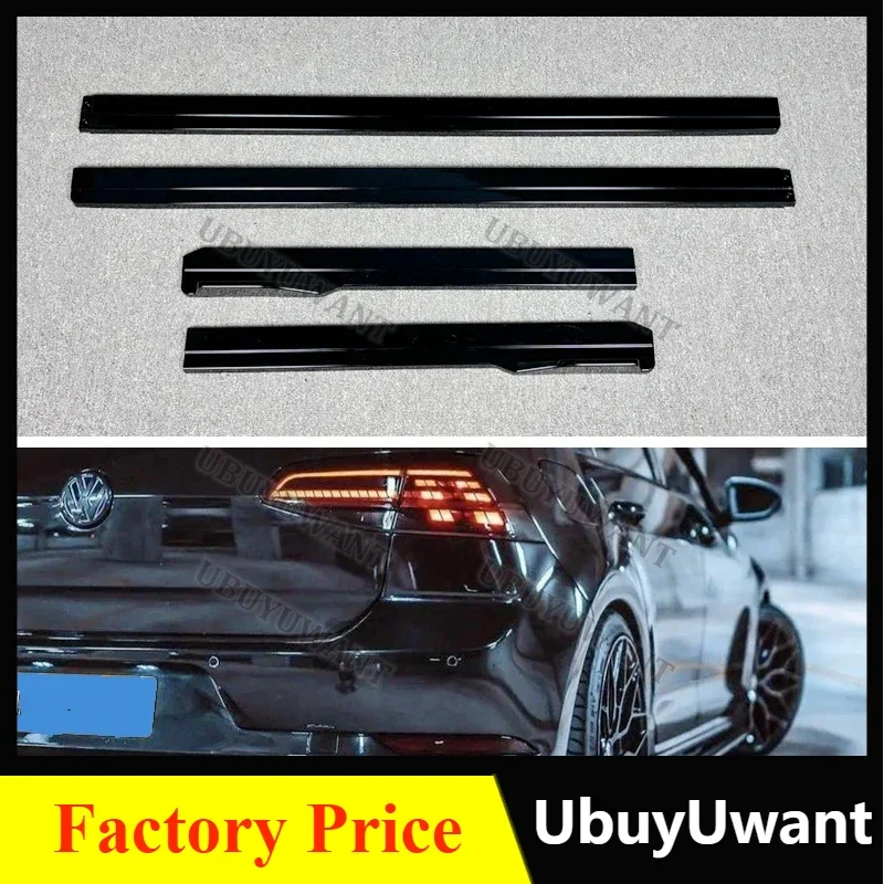 For VW Golf 7 7.5 MK7 7.5 R/GTi R-Line（Not for standard）2014-2017 GOLF 4PCS T C R Style ABS Racing Car Bodykit Side Skirts