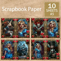 10 Sheets A5 Size Sad Fairy Witch Background Vintage Grunge Journal Planning Scrapbooking