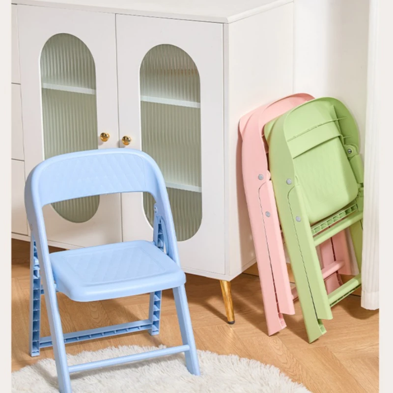 كرسي بلاستيكي للأطفال، مسند ظهر قابل للطي، مقعد سميك للأطفال الصغار، خفيف الوزن ومتين، كرسي أطفال لغرفة المعيشة المنزلية