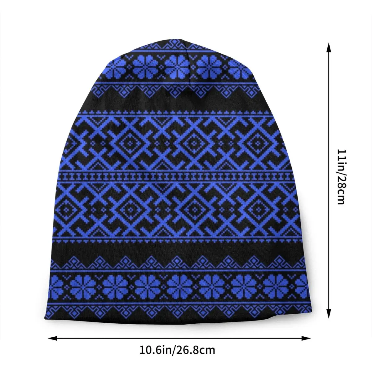 Vyshyvanka Ukrainian Embroidery Skullies Beanies Cap Trend Winter Knitting Hat Adult Ukraine Boho Bohemian Geometric Bonnet Hats