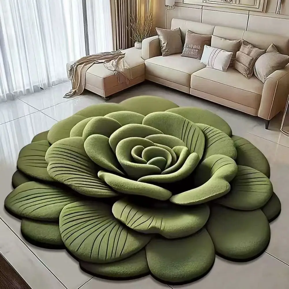 Special-shaped Flower Carpet Soft Absorbent Peony Floor Mat 40x40cm/60x60cm Non-slip Bathroom Floor Mat
