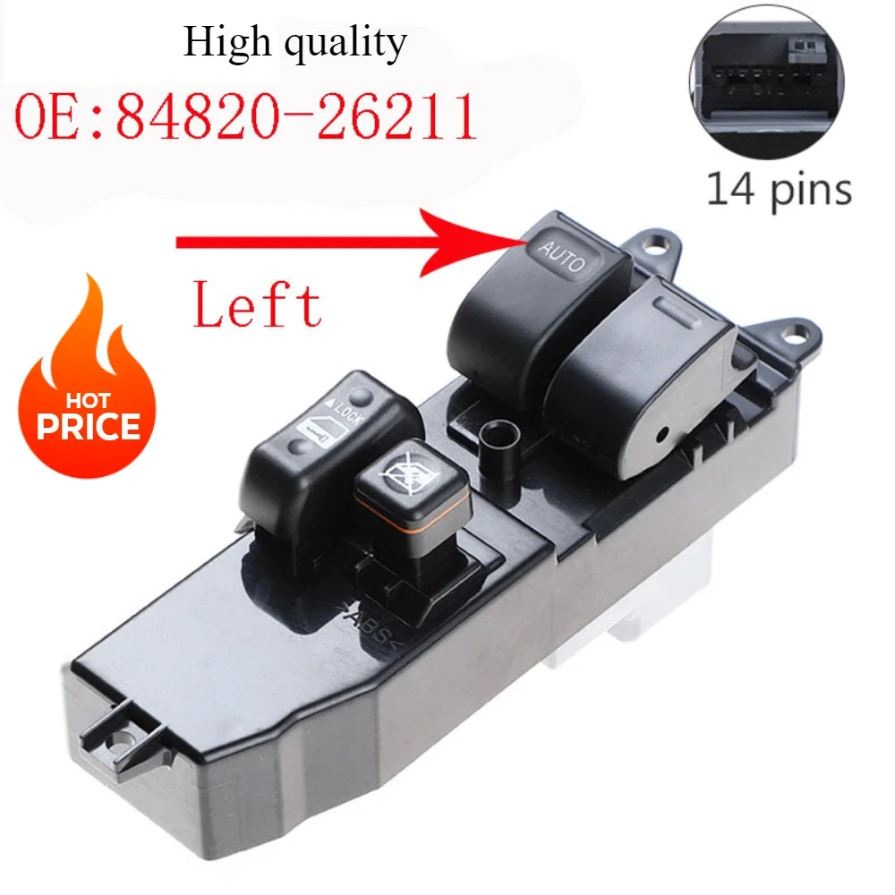 

New Front Left Power Window Lifter Master Control Switch For Toyota Hiace 2006-2014 84820-26211 8482026211