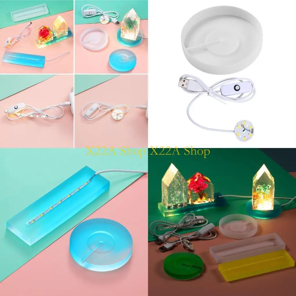 

Unique LED Lighted Display Base Mold Silicone Mould with LED Light for Glass Art