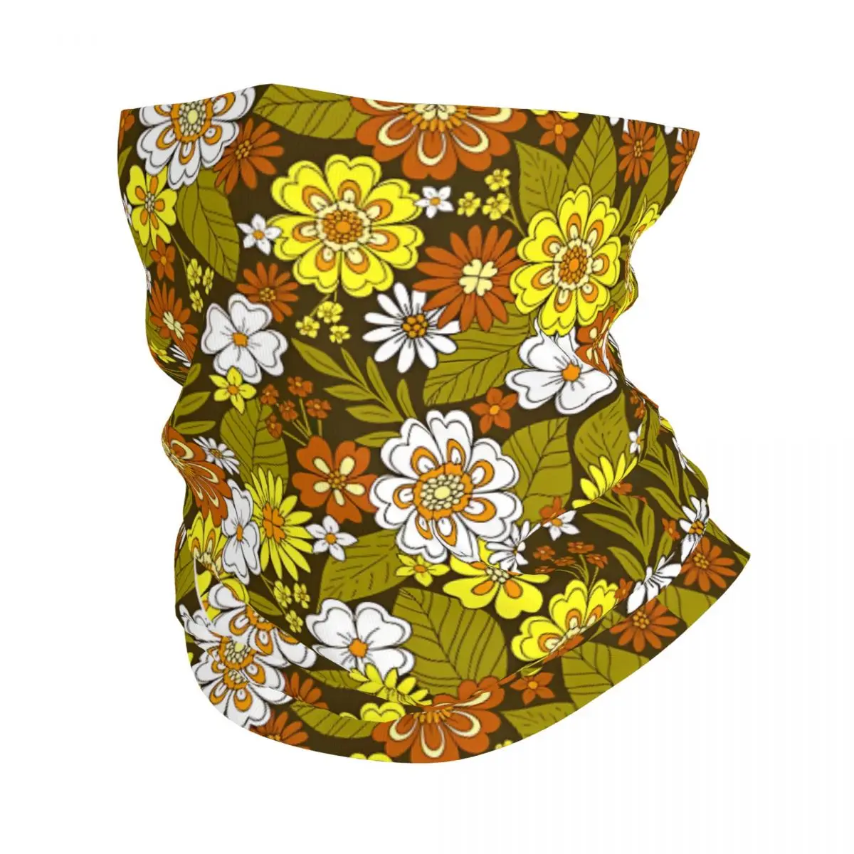 Flower Power Hippie Floral Thin Bandana Neck Gaiter Wrap Scarf Headband Neck Cover