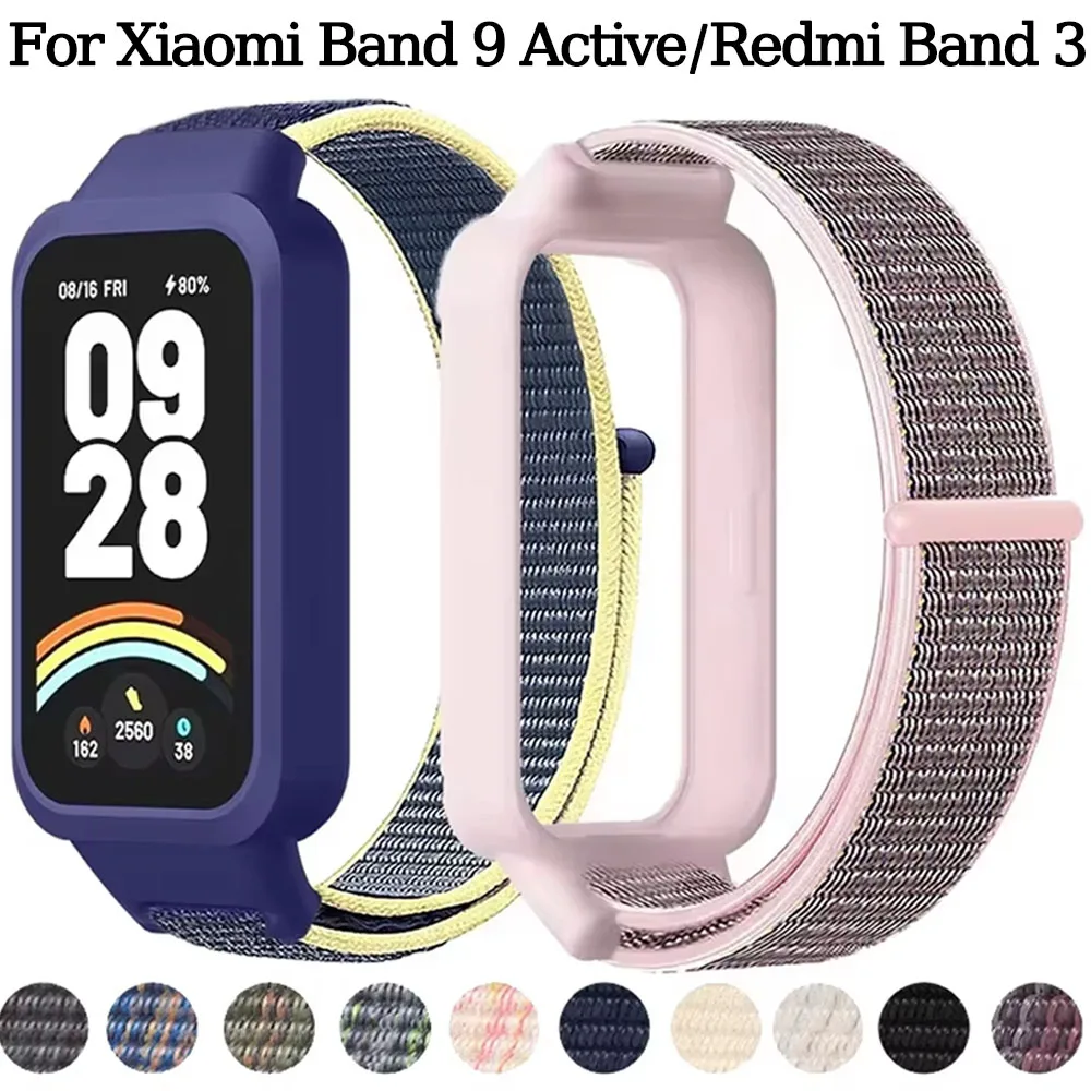 

Sport Nylon Strap For Xiaomi Band 9 Active Smart watch bracelet Accessories for Redmi Band 3 Breathable Replaceable Wristband