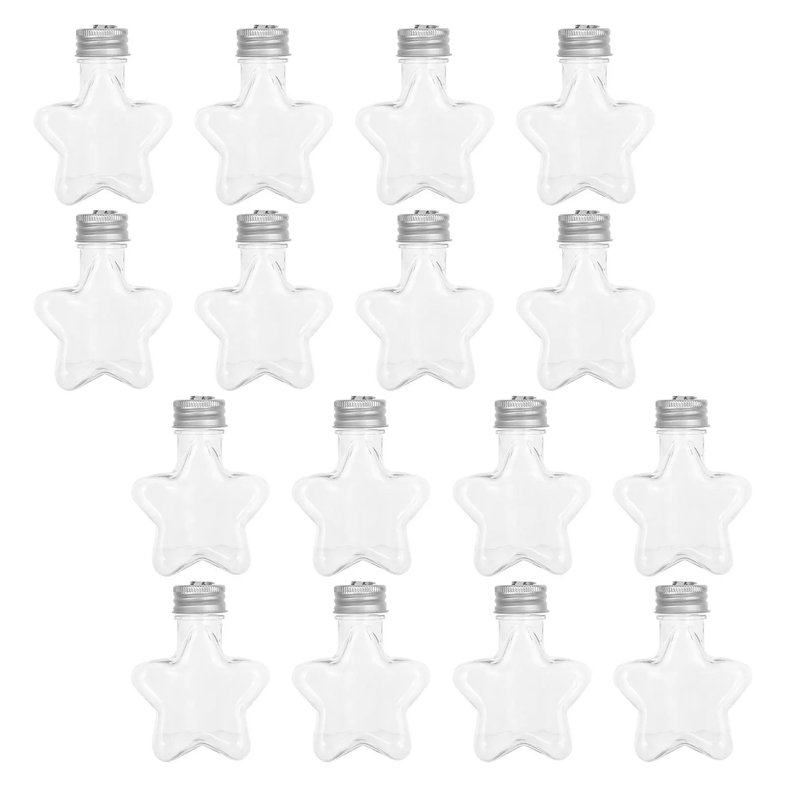 

16Pcs 50ml Star Shaped Empty Candy Bottles Aluminium Lids Refillable Christmas Tree Ornaments Holiday Party Supplies