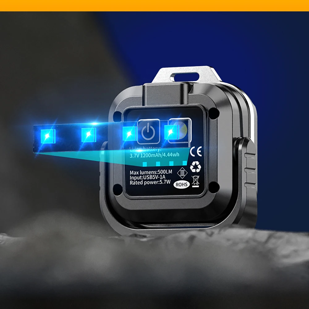 ضوء عمل مغناطيسي صغير، 500 لومن قابل لإعادة الشحن، مصباح فحص مغناطيسي محمول لإصلاح السيارات