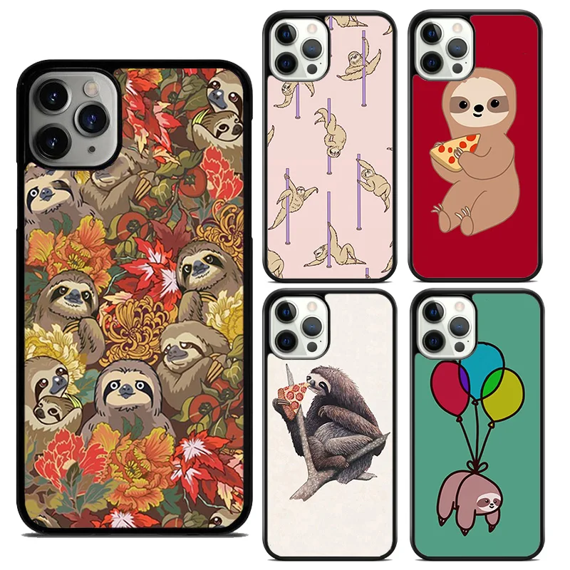 Cute Sloth Animal Phone Case For iPhone 14 15 16 13 12 Mini Max Cover For Apple 11 Pro Max 6S 8 7 Plus SE2020 Coque